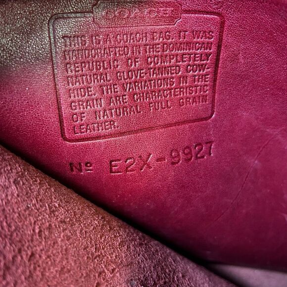 Coach Vintage 9927 Willis Red Leather Brass Top Handle Satchel Shoulder Bag - Picture 3 of 16